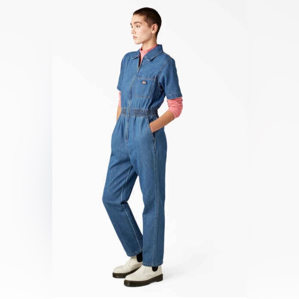 Dickies Houston Regular Fit Denim jeans smocked Coveralls jumper‎ size small new
